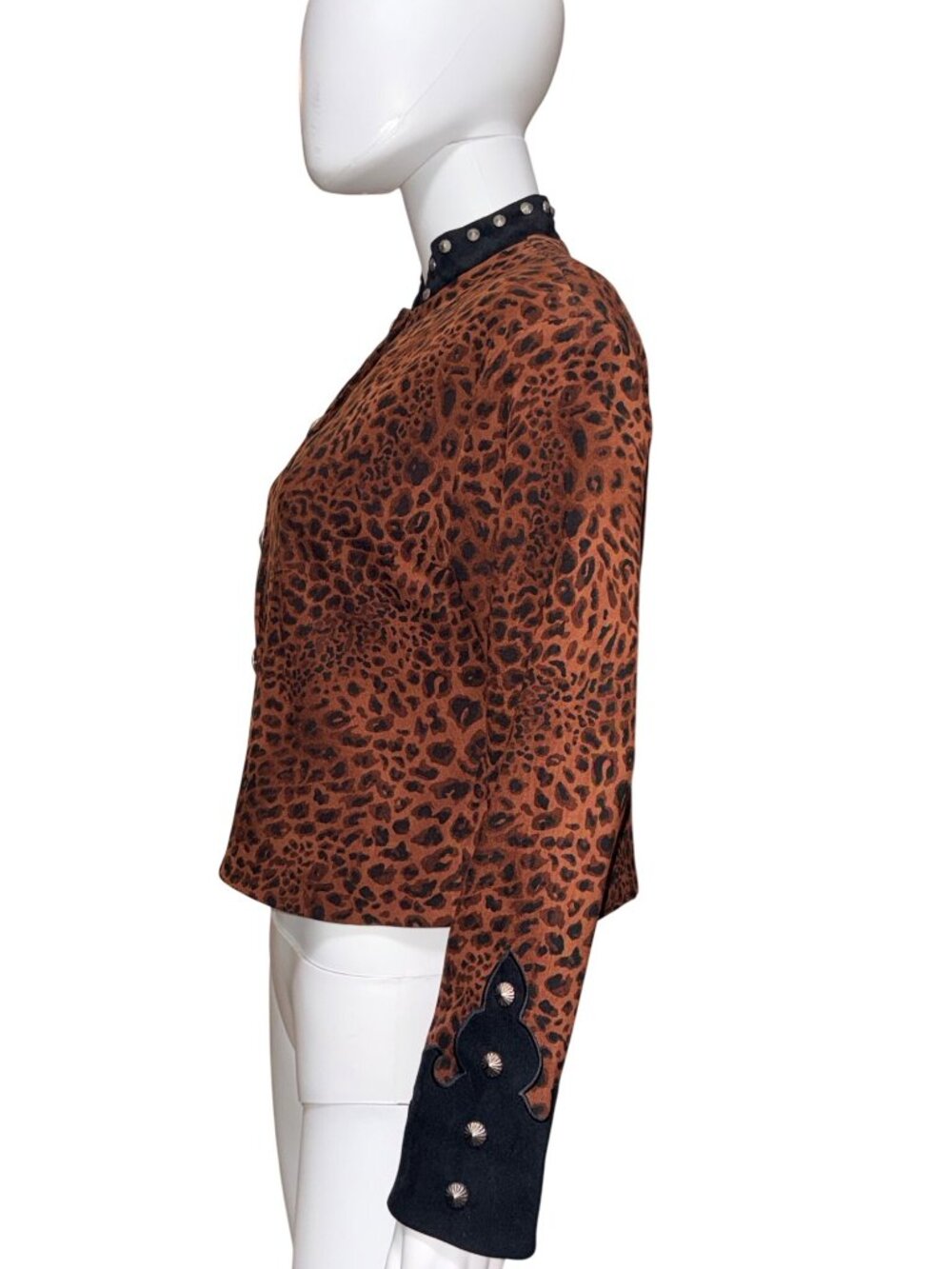 New Frontier Vintage 90s Jacket Womens M Leopard Print Western Style - Picture 3 of 12